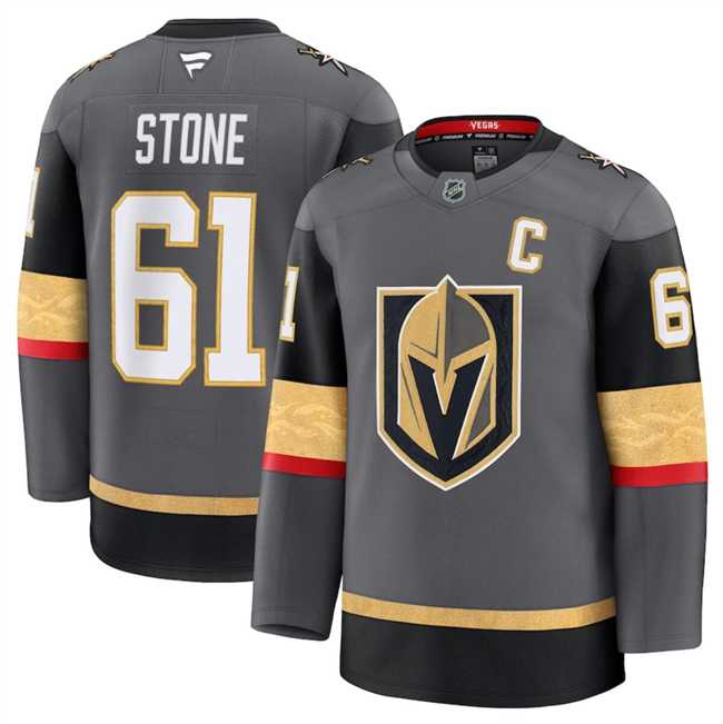 Men%27s Vegas Golden Knights #61 Mark Stone Grey 2024-25 Alternate Stitched Hockey Jersey Dzhi